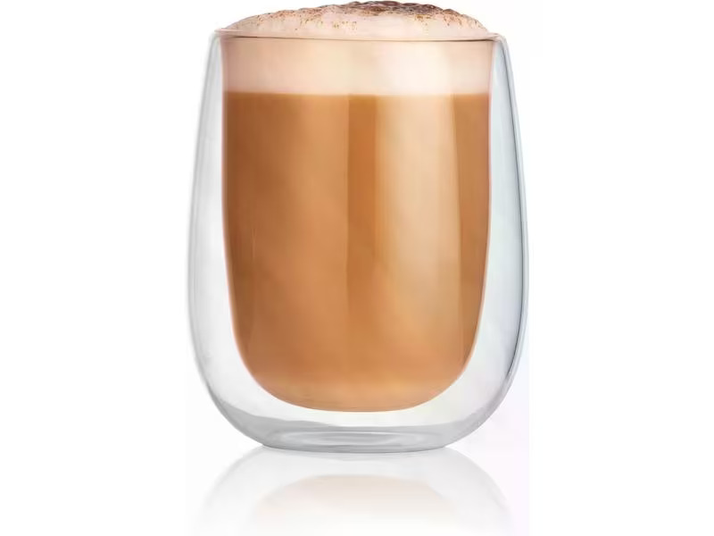 GOURMETmaxx Cappuccino Becher 250 ml, 2 Stück, Transparent