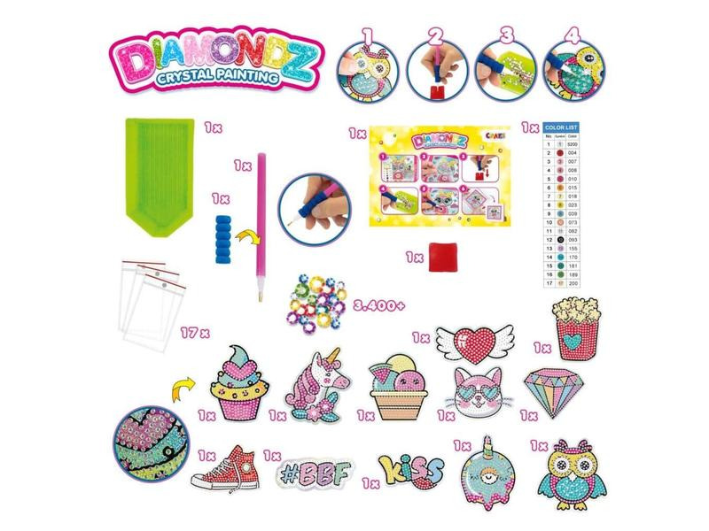 Craze Bastelset Diamondz – Mega Set Stickers