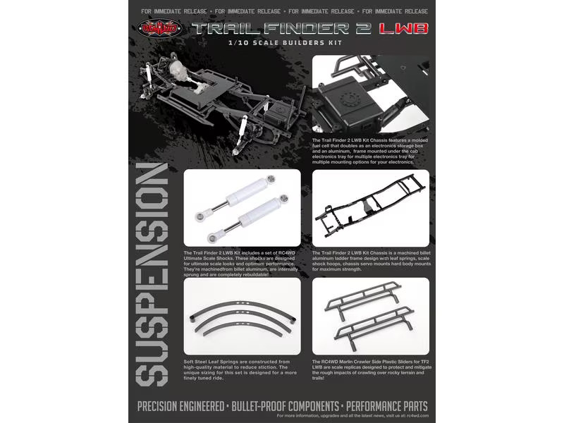RC4WD Scale Crawler Trail Finder 2 LWB Chassis Bausatz, 1:10