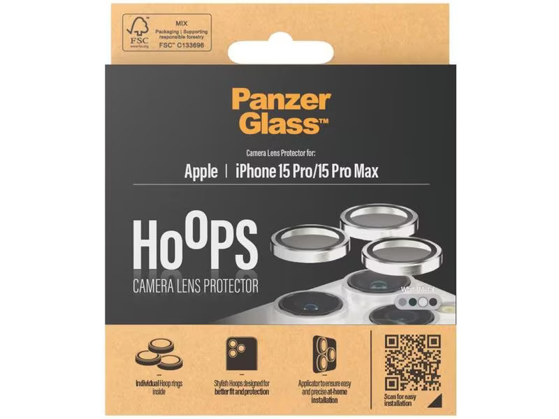 Panzerglass Lens Protector Rings HOOPS iPhone 15 Pro / 15 Pro Max Silber