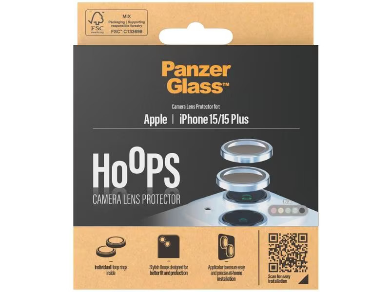 Panzerglass Lens Protector Rings HOOPS iPhone 15 / 15 Plus Blau
