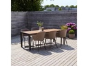Schou Tisch Noah, 205 x 90 cm, Schwarz/Teak