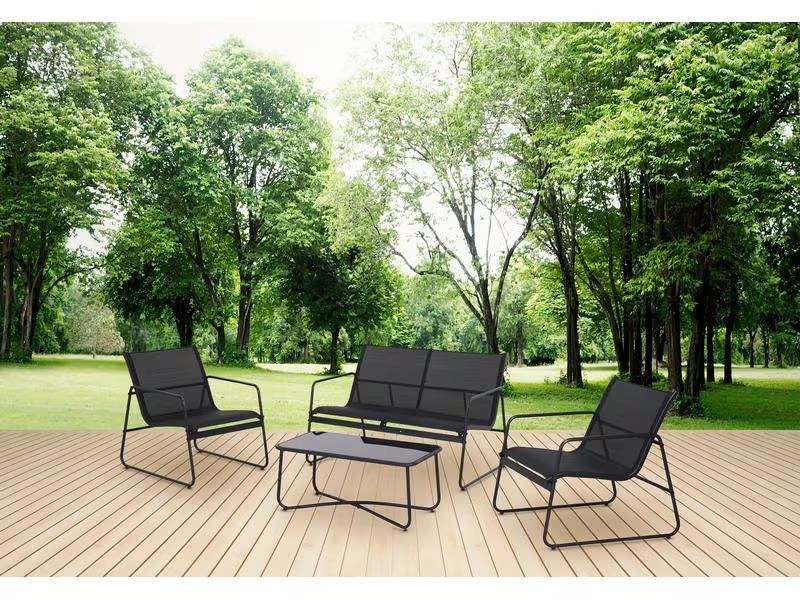 Schou Loungeset Theodor, Set 4-teilig, Schwarz