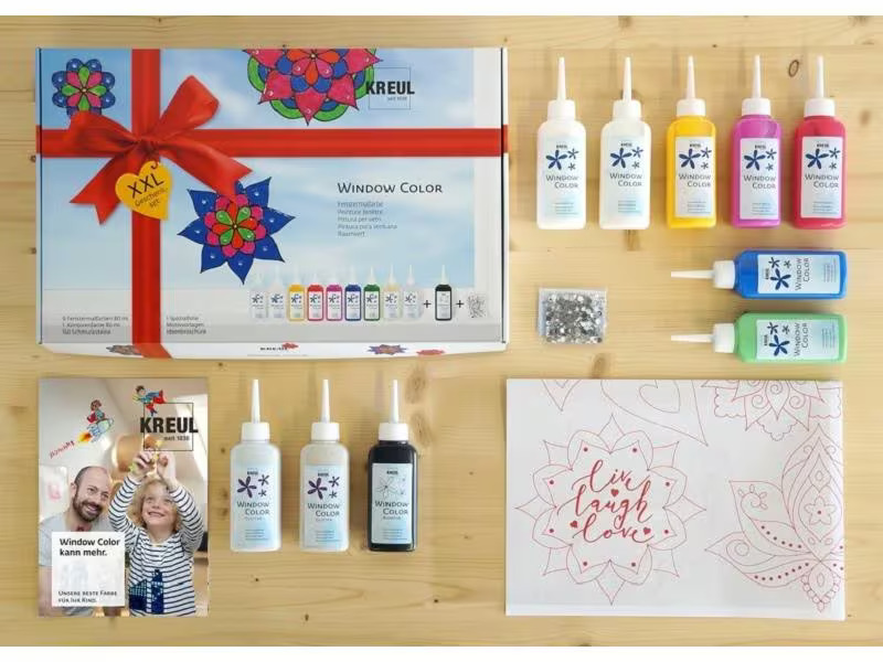 Kreul Fensterfarbe Kreul Set XXL 80 ml x 9 Stück