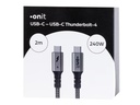 onit Thunderbolt 4-Kabel USB C - USB C 2 m, Grau/Schwarz