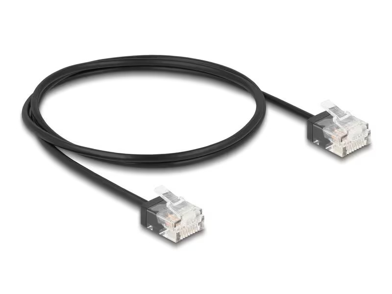 Delock Slimpatchkabel Cat 6, UTP, 1 m, Schwarz