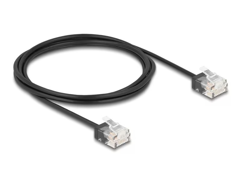 Delock Slimpatchkabel Cat 6, UTP, 2 m, Schwarz