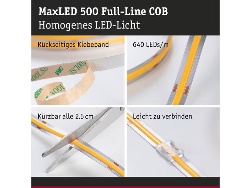 Paulmann MaxLED 500 LED Strip Full-Line COB Einzelstripe