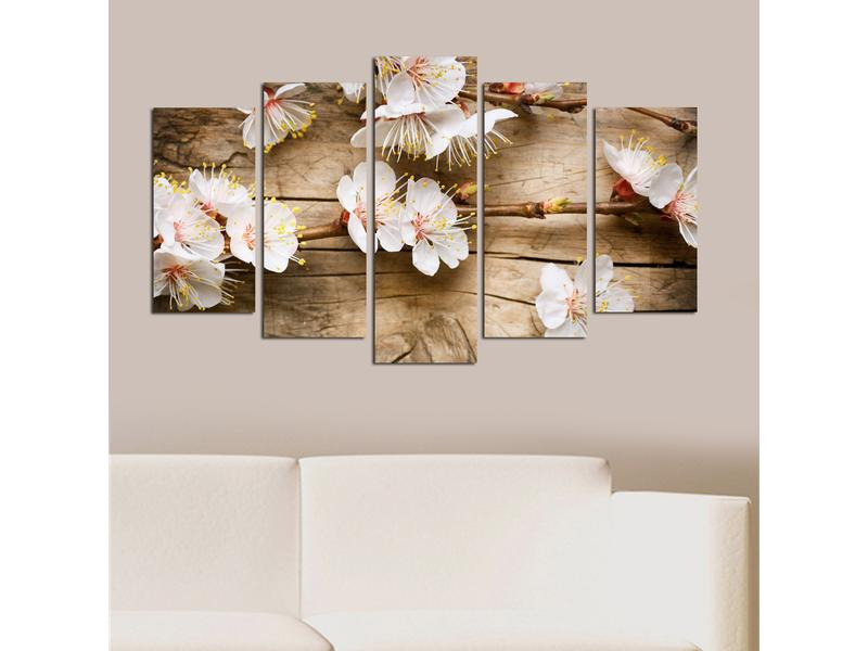 Wallxpert Bild Blume 5 Teile, 110 x 60 cm