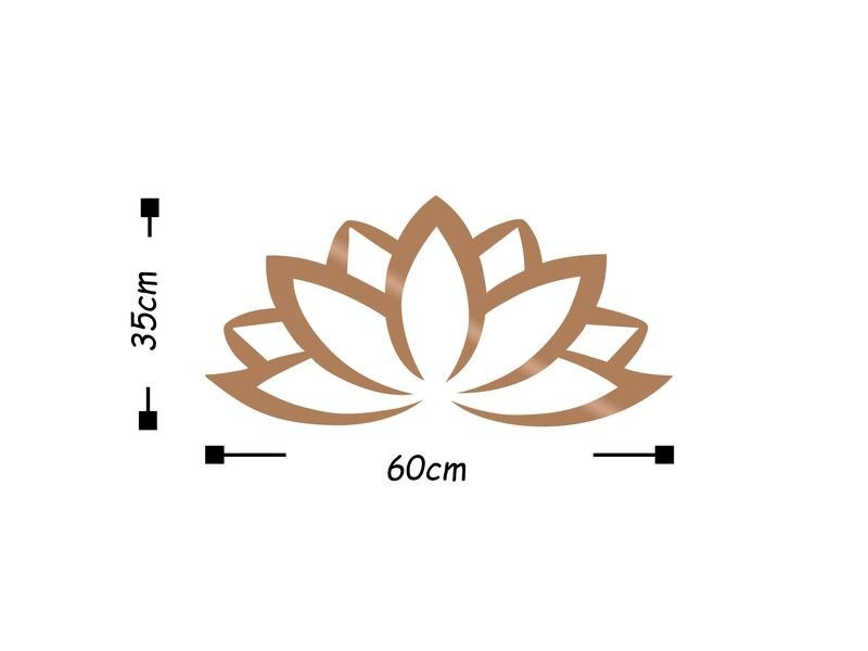 Wallxpert Wanddekoration Lotus Flower 60 x 35 cm