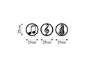 Wallxpert Wanddekoration Just Music 3-teilig, 25 cm