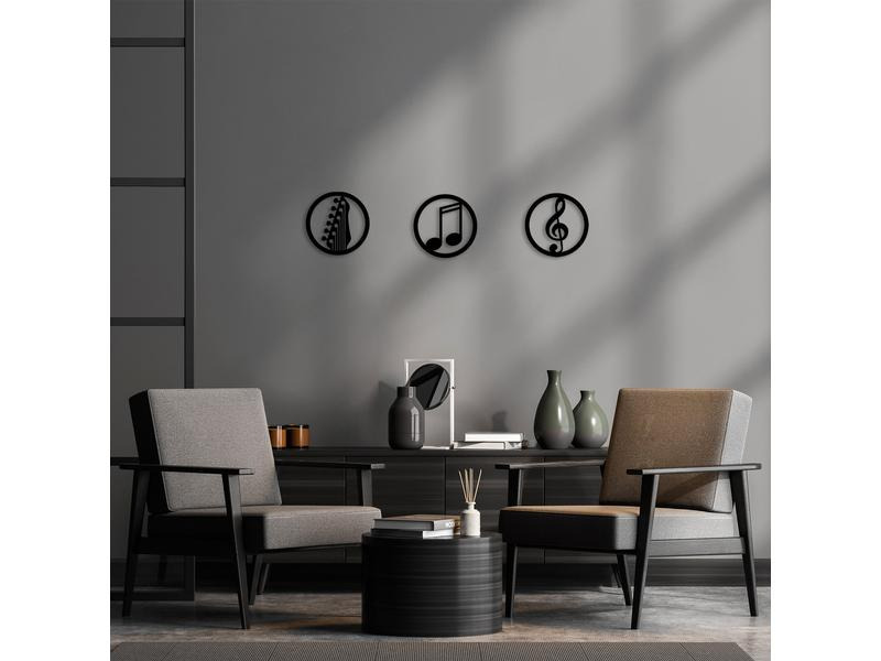Wallxpert Wanddekoration Just Music 3-teilig, 25 cm