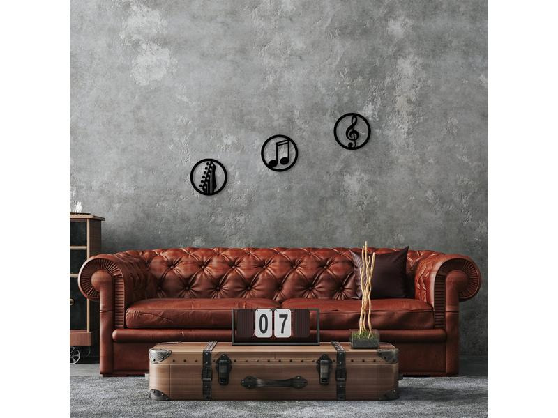 Wallxpert Wanddekoration Just Music 3-teilig, 25 cm