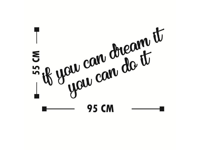 Wallxpert Wanddekoration If You Can Dream Schwarz