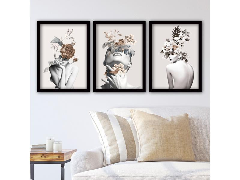 Wallxpert Bild Women 3 Stück, 35 x 45 cm