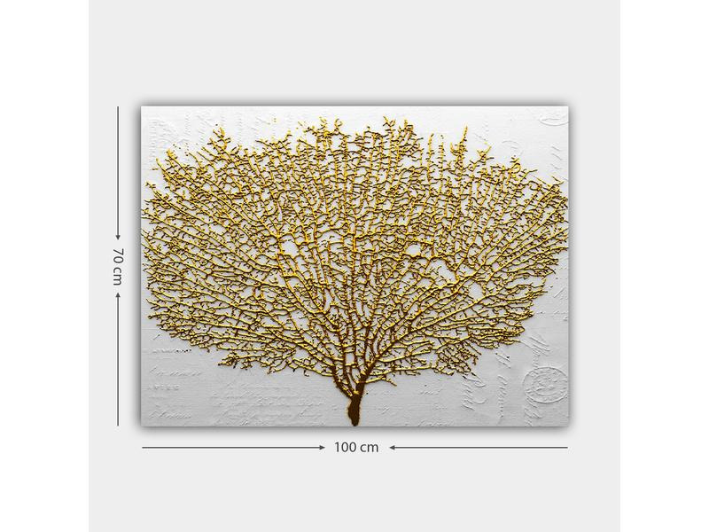 Wallxpert Bild Golden Tree 70 x 100 cm