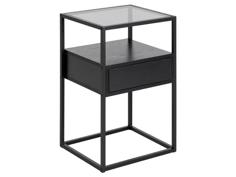 AC Design Nachttisch Randolf 40 x 35 x 60 cm, Schwarz