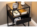 AC Design Nachttisch Randolf 40 x 35 x 60 cm, Schwarz