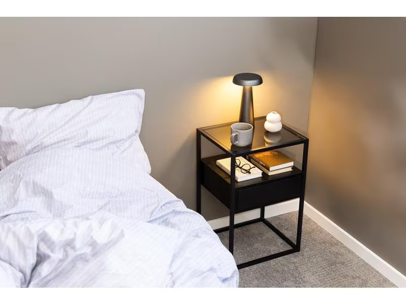 AC Design Nachttisch Randolf 40 x 35 x 60 cm, Schwarz