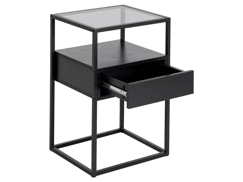AC Design Nachttisch Randolf 40 x 35 x 60 cm, Schwarz