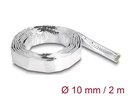 Delock Kabelschlauch aus Glasfasergeflecht / Alu 2 m x 10 mm Silber