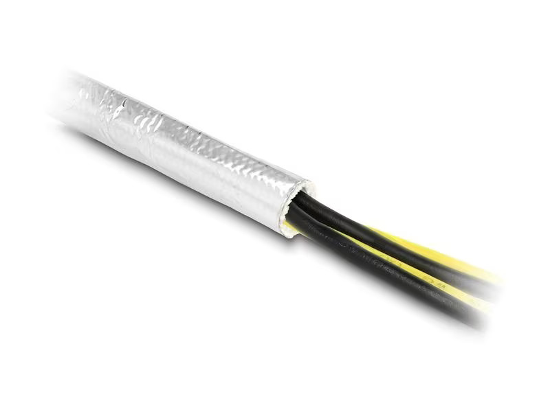Delock Kabelschlauch aus Glasfasergeflecht / Alu 2 m x 10 mm Silber