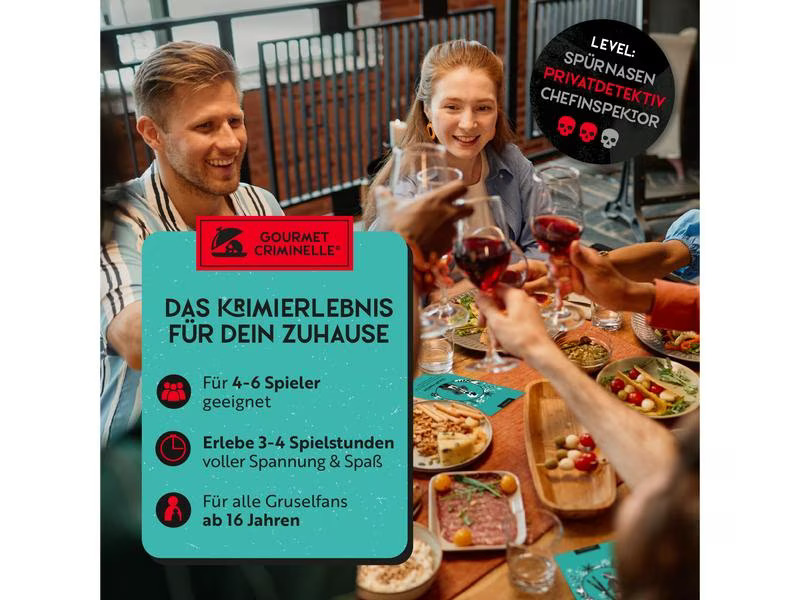Gourmet Criminelle Partyspiel Korkenknall mit Todesfall -DE-