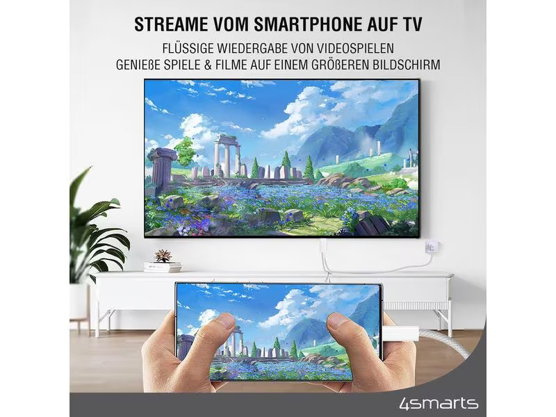 4smarts Kabel 4K 60Hz, PD 100W USB Type-C - HDMI, 2 m