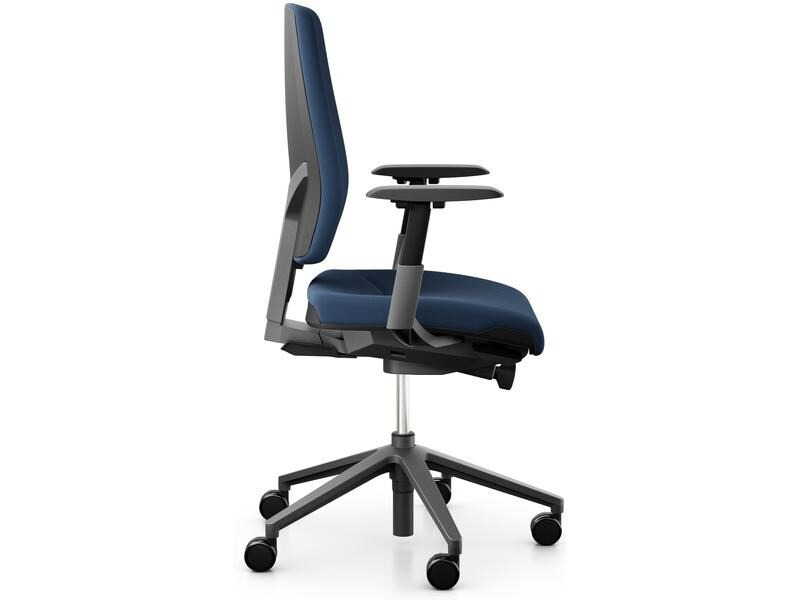 Giroflex Bürostuhl 68 mit Polsterrücken und Armlehnen, Dunkelblau