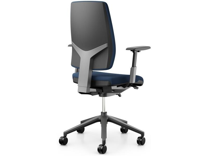 Giroflex Bürostuhl 68 mit Polsterrücken und Armlehnen, Dunkelblau