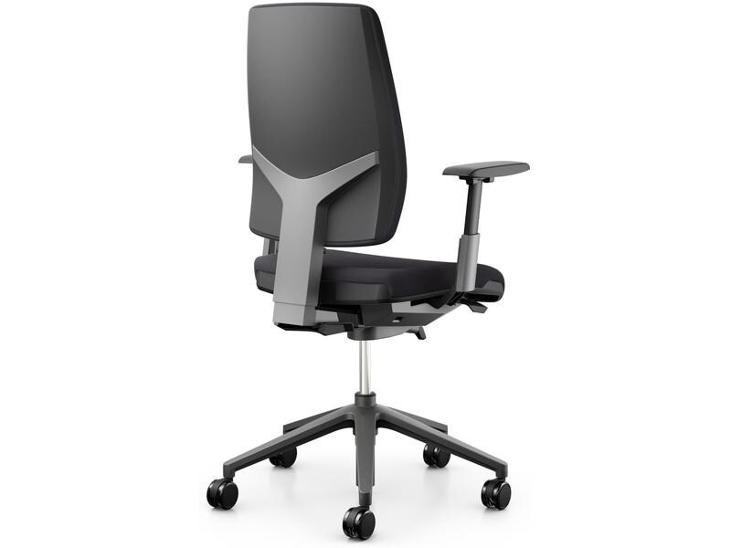 Giroflex Bürostuhl 68 mit Polsterrücken und Armlehnen, Charcoal