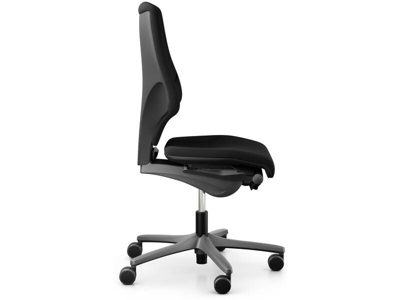 Giroflex Bürostuhl 64 mit Polsterrücken, ohne Armlehnen, Schwarz