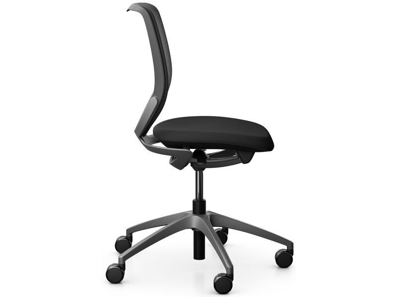 Giroflex Bürostuhl 313 mit Netzrücken, ohne Armlehnen, Schwarz
