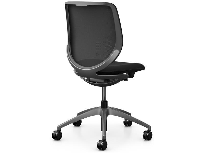 Giroflex Bürostuhl 313 mit Netzrücken, ohne Armlehnen, Schwarz