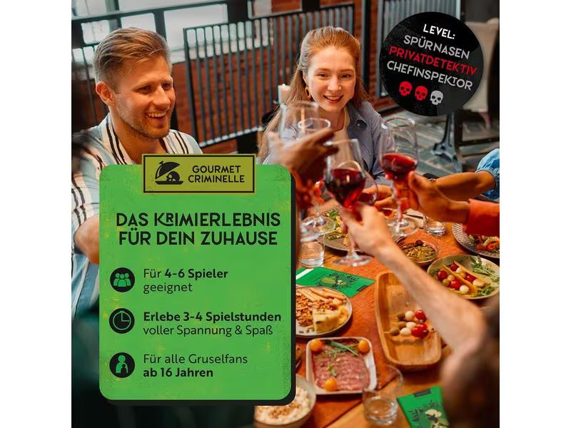 Gourmet Criminelle Partyspiel Mord durch Gartenzwerg -DE-