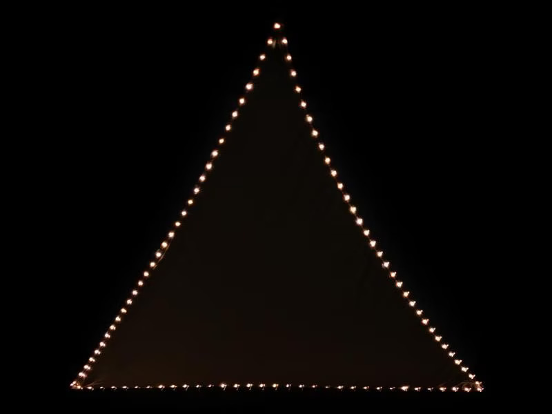 COCON Sonnensegel LED Solar, 360 cm, Dreieck, Beige