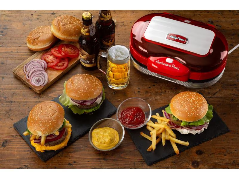 Ariete Hamburger-Grill Party Time ARI-205-RD 1200 W, Rot/Weiss