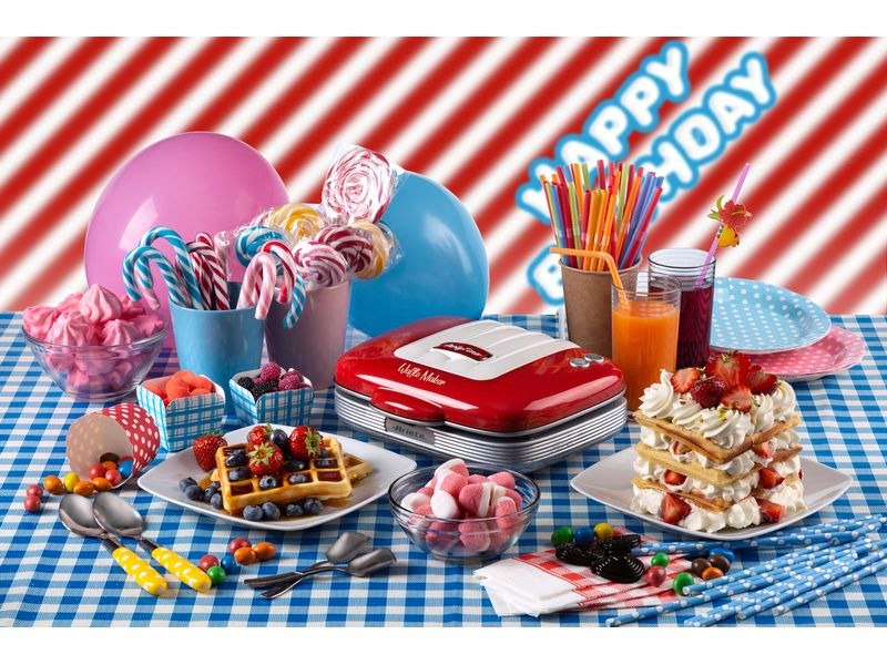Ariete Waffeleisen Party Time ARI-1973-RD Rot/Weiss