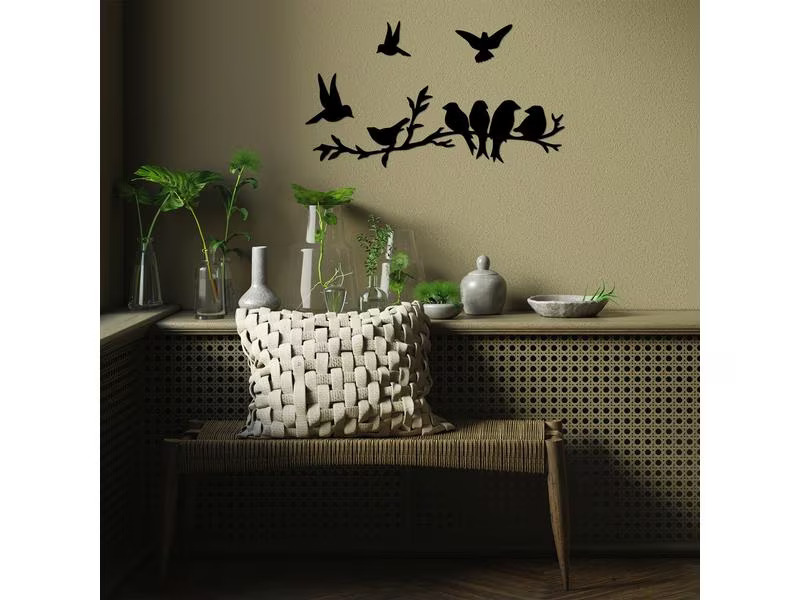 Wallxpert Wanddekoration Vögel 4-teilig, 68 x 22 cm