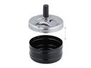 relaxdays Aschenbecher mit Drehdeckel Schwarz/Silber