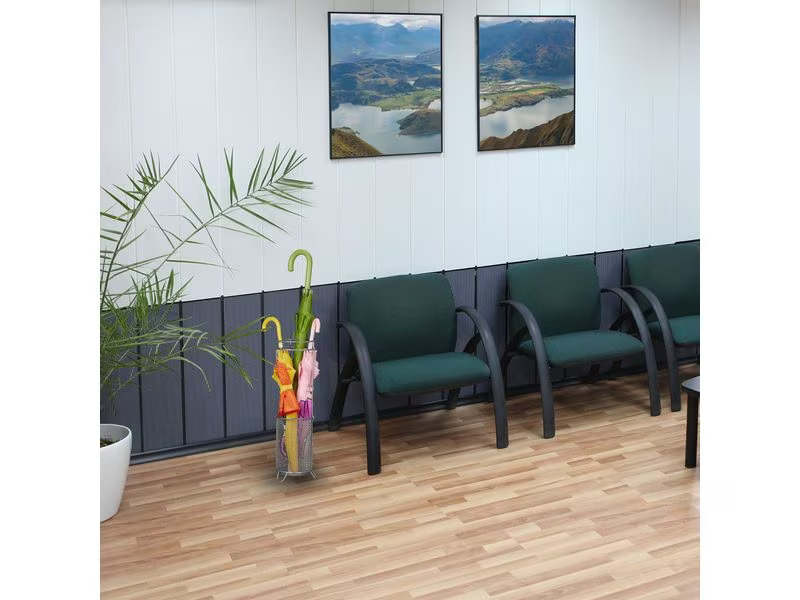 relaxdays Schirmständer rund Silber