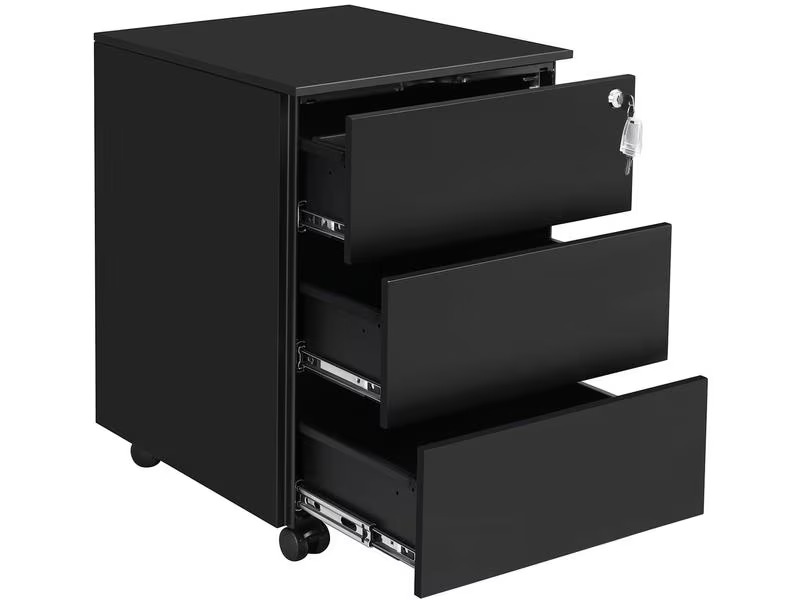 Songmics Multifunktionswagen mit drei Schubladen, Schwarz