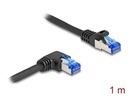 Delock Patchkabel rechts gewinkelt Cat 6A, S/FTP, 1 m, Schwarz