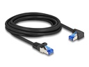 Delock Patchkabel rechts gewinkelt Cat 6A, S/FTP, 1 m, Schwarz
