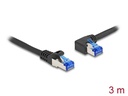 Delock Patchkabel links gewinkelt Cat 6A, S/FTP, 3 m, Schwarz