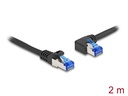 Delock Patchkabel links gewinkelt Cat 6A, S/FTP, 2 m, Schwarz