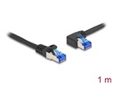 Delock Patchkabel links gewinkelt Cat 6A, S/FTP, 1 m, Schwarz