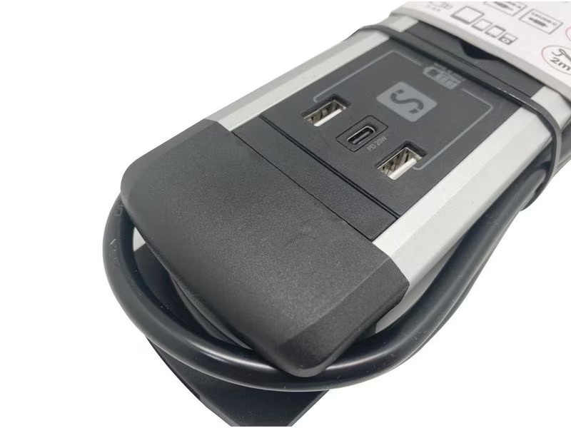 Schönenberger Steckdosenleiste 4 x T13, 2 x USB-A, 1 x USB-C, 2 m