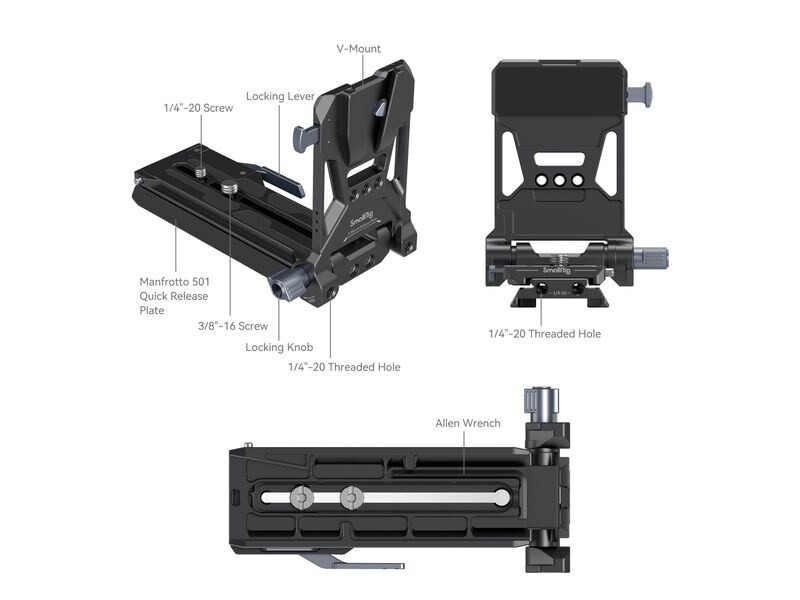 Smallrig Digitalkamera-Akku V-Mount Akku-Montageplatten-Kit