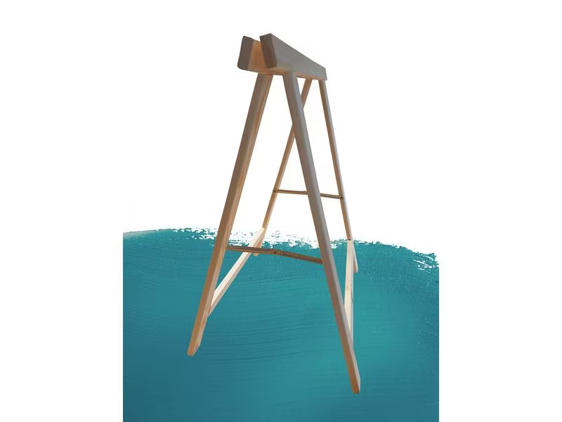 Holz Zollhaus Bockleiter aus Fichte 75 x 75 cm, Naturfarben